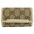 Chaveiro de lona e couro marrom Gucci