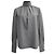 Blusa de cuello plisado de manga larga en lana gris Chloé