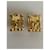 Boucles d'oreilles clip Yves Saint Laurent dorées  - vue 3