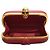 Clutch de cuero rojo Alexander McQueen con cierre de calavera dorada adornada con cristales - vista 14