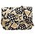 Borsa a spalla mini a catena Chanel Matelassé Coco Mark con motivo a bandiera a scacchi Nero Beige
