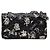 Borsa a Spalla Chanel Airline Matelassé 25 Double Flap con Catena Nero Bianco