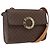 Céline Borsa a spalla circolare in tela Macadam CELINE in pelle PVC marrone e oro Auth fm5157 D'oro