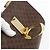 Céline Borsa a spalla circolare in tela Macadam CELINE in pelle PVC marrone e oro Auth fm5157 D'oro - vista 19