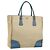 PRADA Tote Bag aus Canvas Beige Silber Authentisch 171123 Blau