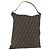 Borsa a Spalla in Tela Zucca FENDI Nera Marrone Auth 170743 Nero