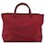PRADA Borsa a mano in nylon rosso argento autentica 172162 - vista 2