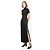 Langes schwarzes satin-jacquardkleid Moon diamand Marine serre Beige - Ansicht 3