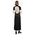 Langes schwarzes satin-jacquardkleid Moon diamand Marine serre Beige - Ansicht 4