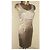 Autre Marque Champagner Spitzen- und Satin-Kleid Beige - Ansicht 2