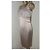 Autre Marque Champagner Spitzen- und Satin-Kleid Beige - Ansicht 6