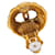 Pendientes de clip vintage Chanel Coco Mark Dorado - vista 3