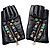 GUANTES DE CUERO NEGRO CHANEL 11A PARIS BYZANCE CON PIEDRAS PRECIOSAS TAMAÑO 7 RAROS Multicolor Dorado Metálico