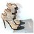 Manolo Blahnik Sandalen aus Pythonleder und schwarzem Leder mit Schnallen Python drucken - Ansicht 5
