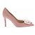 Gianvito Rossi Décolleté "Jaipur" in suede rosa chiaro con ornamenti - vista 2