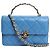 Chanel Pequena bolsa transversal de couro de cordeiro azul acolchoada