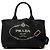 Sacola Prada Small Canvas Canapa Logo Preta Preto