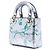 Dior Mini Metallico Argento in Pelle di Agnello Stampata Floreale Lady Dior - vista 2