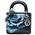 Dior Mini Lady Dior in pelle di cervo verde con stampa floreale Verde scuro