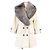 Autre Marque Rene Coat Wool Cashmere Blend Short Coat White Eggshell