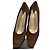 Décolleté Chanel in suede marrone taglia 39