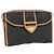 SAINT LAURENT Clutch Bag Leather Black Gold Auth am10700 Golden