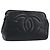 Pochette CHANEL in Pelle Caviar Nera Oro CC Auth bs33477 Nero D'oro