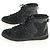 Sneakers Alte LOUIS VUITTON in Lana e Tela Nera LV Auth 158597M Nero - vista 3
