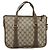 Borsa tote Gucci GG Supreme Web Sherry Line in PVC beige e oro 41 02 039 Auth 171911 D'oro - vista 2
