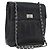 CHANEL Borsa a Spalla Choco Bar in Pelle di Agnello Nera Argento CC Auth bs33473 Nero