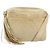 Borsa a spalla in pelle matelassé CHANEL con catena beige oro CC Auth 173120A D'oro