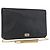 Borsa a spalla con catena Christian Dior in pelle nera e oro Auth fm5129 Nero D'oro