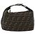 Borsa a mano in tela Zucca FENDI nera e marrone Auth 168429 Nero - vista 13