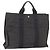 Hermès HERMES Handtasche Her Line MM Canvas Grau Silber Auth th6604 Braun
