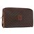 Céline Clutch in tela Macadam CELINE in pelle PVC marrone oro Auth 173483 D'oro