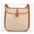 Borsa a tracolla Hermès Evelyne in tela beige e pelle marrone - vista 2