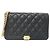 Cadena de billetera Chanel Boy Line Negro