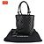 CHANEL Cambon Linie Medium Tote Bag aus schwarzem Lackkalbsleder mit silberner Hardware () - Ansicht 2