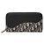 Christian Dior Dior Oblique Saddle Long Zip Wallet Navy Canvas Leather Men's