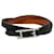 Bracciale Lungo Api Hermès in Pelle Nera e Metallo Argento per Uomini Nero