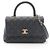 CHANEL Borsa Coco Handle Flap Matelassé in Caviar (Pelle di Vitello Grana) per Donne Nera Nero