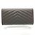 Saint Laurent YSL Cassandra Stitch Leder Langbörse, , Grau, Unisex - Ansicht 4