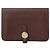 Hermès Carteira bifold compacta HERMES Dogon em couro Togo, mini, marrom, não utilizada, estampada