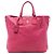 Bolsa tote conversível aberta com zíper lateral em vitello daino rosa da Prada