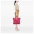 Bolsa tote conversível aberta com zíper lateral em vitello daino rosa da Prada - vista 6