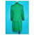 Tailleur jupe Yves Saint Laurent Rive Gauche vert coton  - vue 4