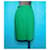 Tailleur jupe Yves Saint Laurent Rive Gauche vert coton  - vue 7