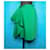 Tailleur jupe Yves Saint Laurent Rive Gauche vert coton  - vue 8