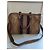 Borsa Gucci Boston in pelle e tela marrone - vista 3