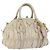 PRADA Borsa a mano arricciata in nylon 2 in 1 avorio oro Auth 173201 D'oro Crudo